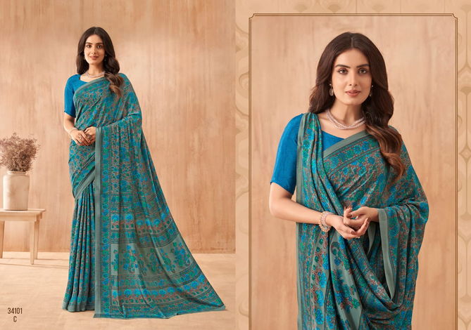 Vivanta Silk 34 By Ruchi Silk Crepe Printed Sarees Wholesale Clothing Suppliers In India